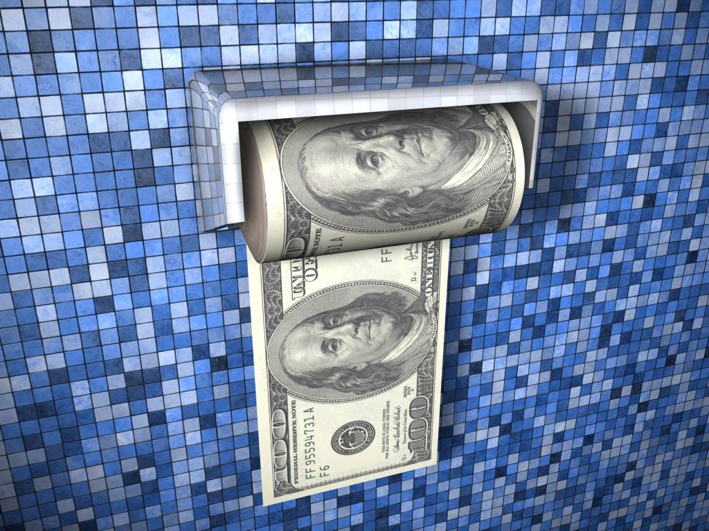 Dólar papel higiênico