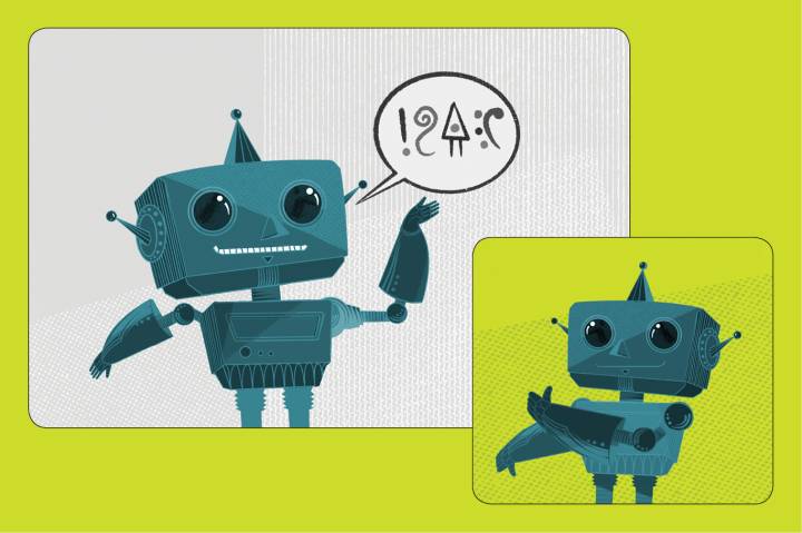 Quantos De Cada Tipo De Robô Cartoon Crianças Contando Ilustração
