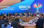 O Presidente do Brasil, Luiz Inácio Lula da Silva, participa da cerimônia de abertura do Primeiro Encontro de Sherpas da Presidência Brasileira do BRICS em Brasília, Brasil, em 26 de fevereiro de 2025.